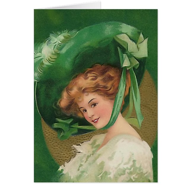 Vintage Lady in Green Card (Front)