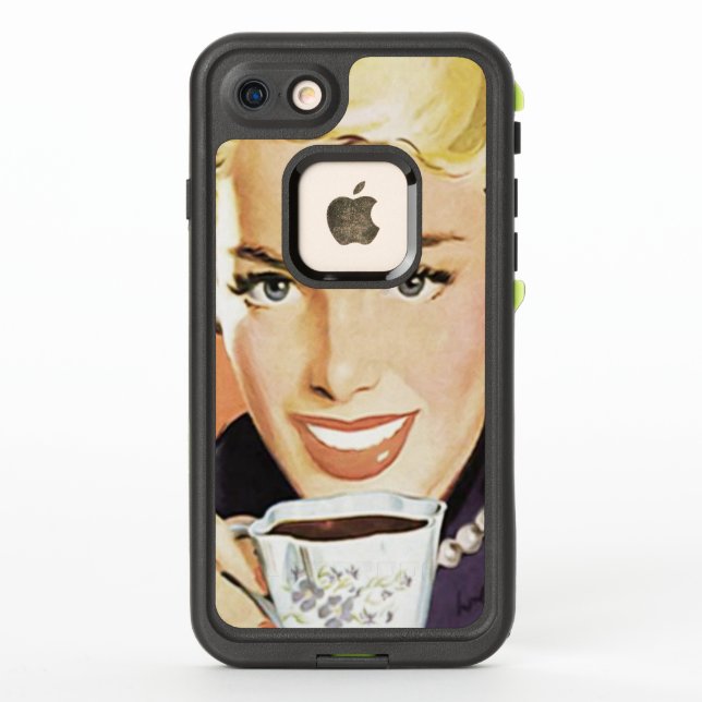 Vintage Lady in Pause Cafe Illustration iPhone C (Back)