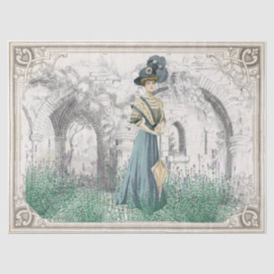 Vintage Lady Lavender Garden French Frame Arch Tissue Paper