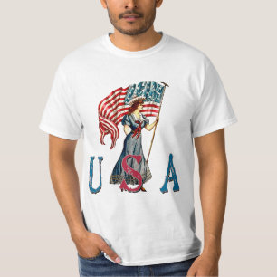 Vintage Lady Liberty Illustration on Tshirts