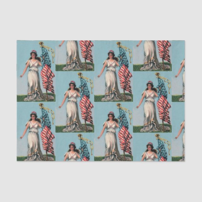 Vintage Lady Liberty Tissue Paper (Front)