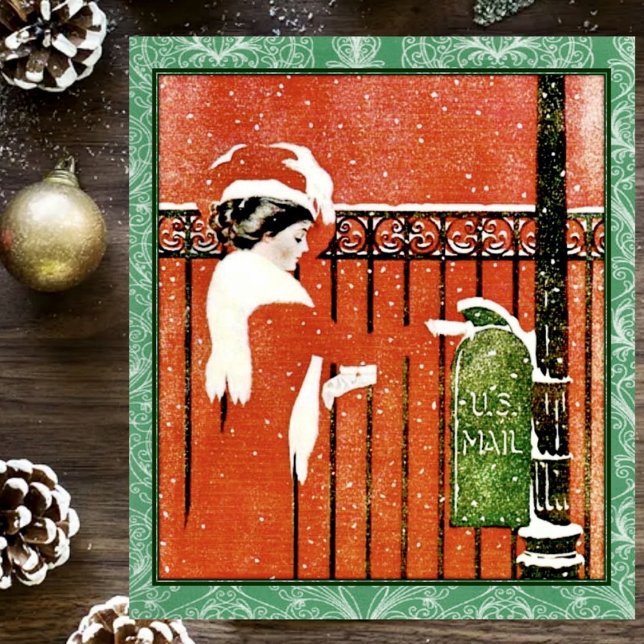 Vintage Lady mailing Christmas Cards (Creator Uploaded)