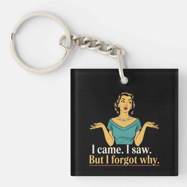 Vintage Lady Midlife Confession Keychain (Front)
