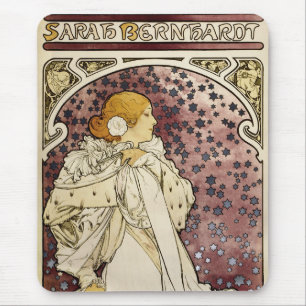 Vintage Lady of the Camellias by Alphonse Mucha  Mouse Mat