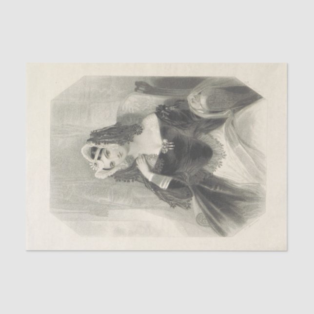 Vintage Lady Olivia Black and White Tissue Paper (Front)