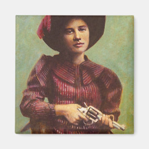 Vintage Lady Outlaw  Magnet