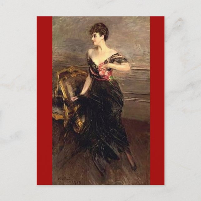 Vintage Lady Portrait - Boldini Postcard (Front)