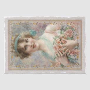 Vintage Lady Portrait Decoupage Tissue Paper