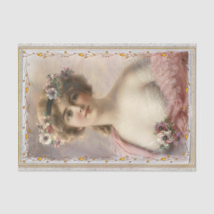 Vintage Lady Portrait Decoupage Tissue Paper