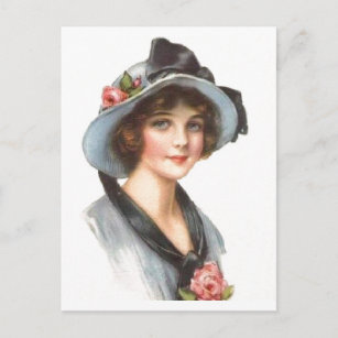 Vintage Lady Postcard