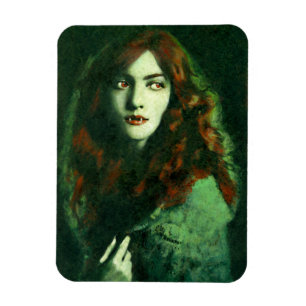 Vintage Lady Vampire Flexible Fridge Magnet