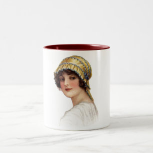 Vintage Lady Wearing Bonnet Mug