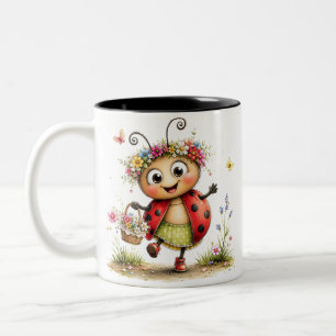 Vintage Ladybug Coffee Mug Retro Nature Cup