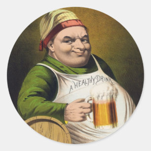 Vintage Lager Beer Advertisement Classic Round Sticker