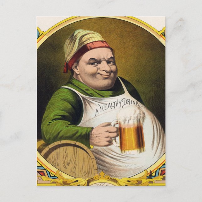 Vintage Lager Beer Advertisement Postcard (Front)