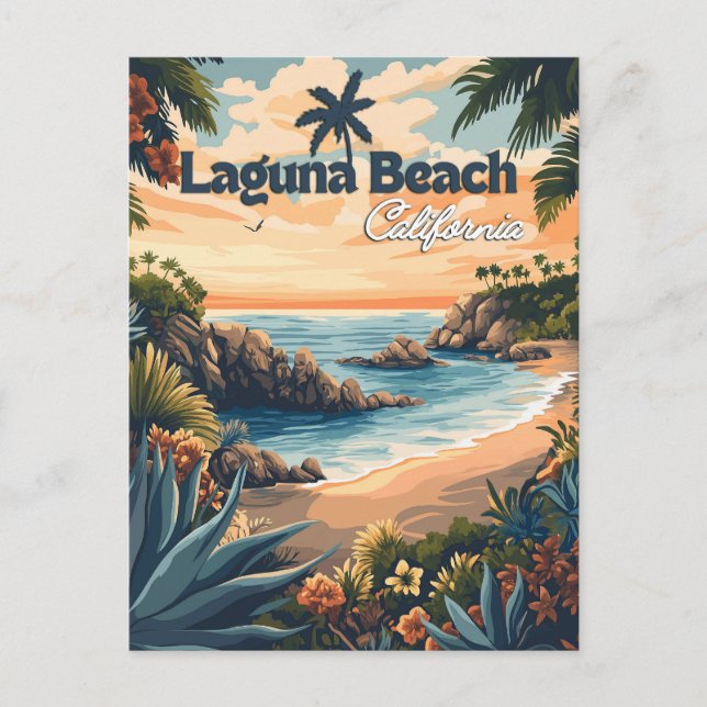 Vintage Laguna Beach California  Postcard (Front)