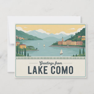 Vintage Lake Como Postcard   Greetings from