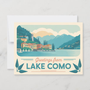 Vintage Lake Como Postcard   Greetings from