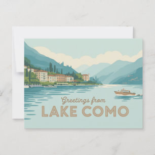 Vintage Lake Como Postcard   Greetings from