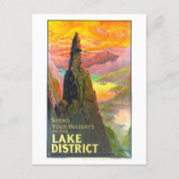 Vintage Lake District UK Travel Poster