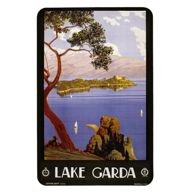 Vintage Lake Garda Italy magnet (Vertical)
