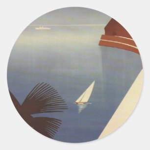 Vintage Lake Garda Riva Torbole Italy Tourism Classic Round Sticker