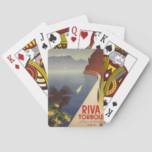 Vintage Lake Garda Riva Torbole Italy Tourism Playing Cards