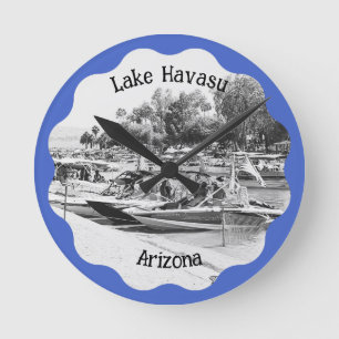 Vintage Lake Havasu Channel   Round Clock