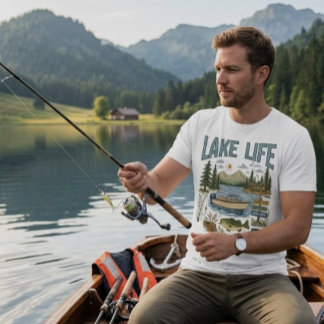 Vintage Lake Life Summer Holiday Design T-Shirt