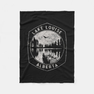 Vintage Lake Louise Alberta Outdoors Vacation Fleece Blanket