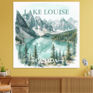 Vintage Lake Louise Canada Travel Graphic Canvas Print