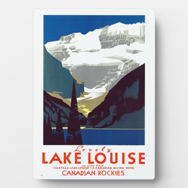 Vintage Lake Louise Canadian Rockies Alberta Poste Plaque (Front)
