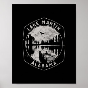 Vintage Lake Martin Alama Outdoors Vacation Poster