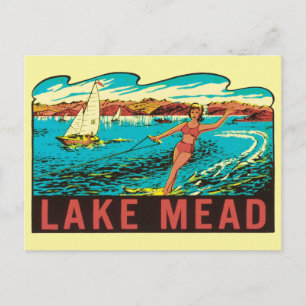 Vintage Lake Mead Nevada NV State Label Postcard