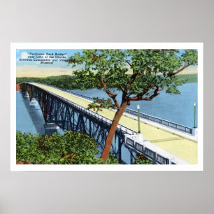 Vintage Lake of the Ozarks, Hurricane Deck Bridge Poster