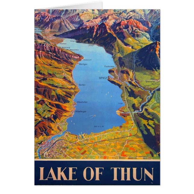 Vintage Lake of Thun Switzerland Travel (Front)