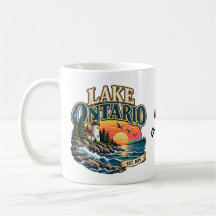 Vintage Lake Ontario Lighthouse Sunset Graphic