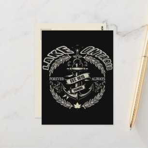 Vintage Lake Ontario Maritime Nautical Crest Postcard