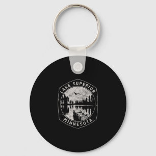 Vintage Lake Superior Minnesota Outdoors Vacation  Key Ring