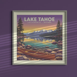 Vintage Lake Tahoe California Nevada Poster