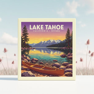 Vintage Lake Tahoe California Nevada Tile