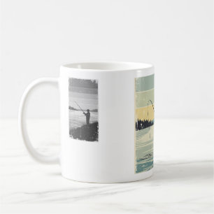 Vintage Lakeside Fishing Silhouette Coffee Mug