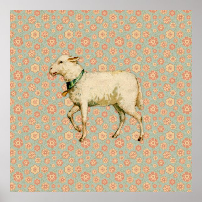 Vintage Lamb Art Poster (Front)