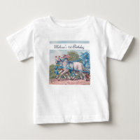 Vintage Lambs in Blue Ribbons 1st Birthday