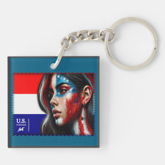 Vintage L'Amerique - Hisp Acrylic Keychain