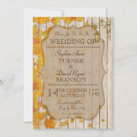 Vintage Lamp Old Wood Fall Wedding Invitation
