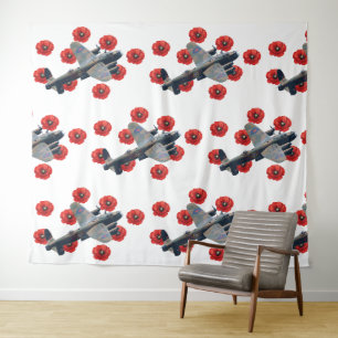 Vintage Lancaster Amongst Red Poppies Tapestry