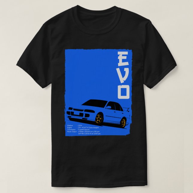 Vintage Lancer Evolution Iii T-Shirt (Design Front)