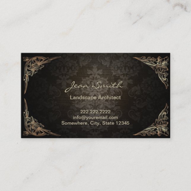 Vintage Landscape Architect Business Card (Front)