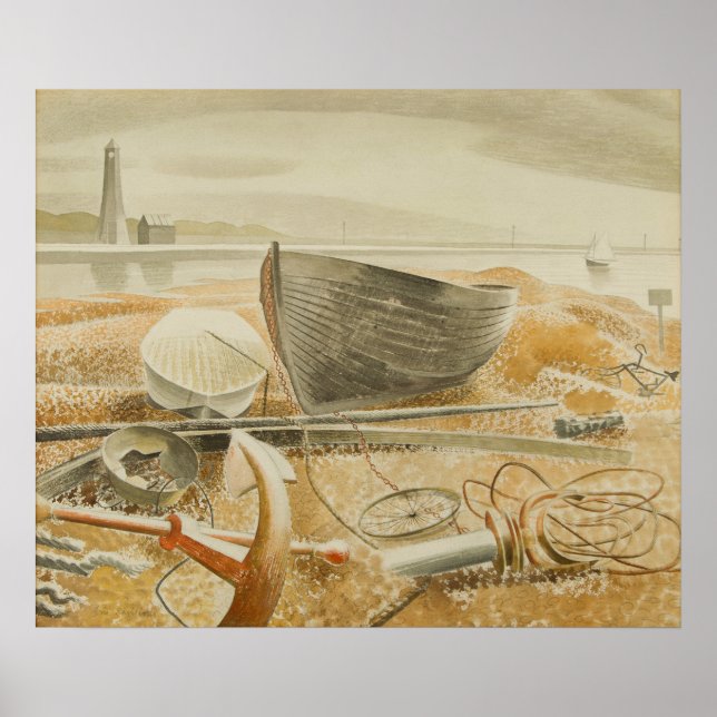 Vintage Landscape, England, Seaside, Retro Poster (Front)